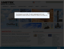Tablet Screenshot of ametektest.com